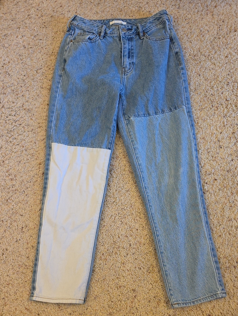 PacSun Two Tone Patchwork Mom Jeans High Rise Y2K Size 25